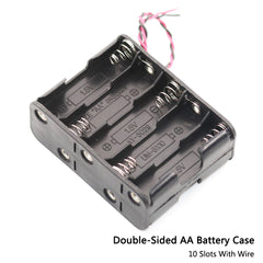 1 件 AA 电池夹槽电池存储支架电池盒盒 2~10 槽双面弹簧电池座带导线