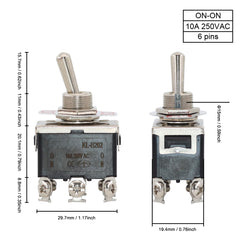 1Pcs 12mm Auto Toggle Latching Rocker Power Switch 2/3 Position ON-OFF ON-ON ON-OFF-ON 10A 15A/250VAC Cap Waterproof