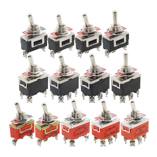 1Pcs 12mm Auto Toggle Latching Rocker Power Switch 2/3 Position ON-OFF ON-ON ON-OFF-ON 10A 15A/250VAC Cap Waterproof