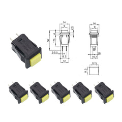 6 件装 DS-429 1A250VAC / 3A125VAC 瞬时/自锁方形按压开关 电源电动开关 开-关