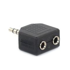 5 件装耳机音频 3.5 毫米公头转 2 母头 Y 型分线器线缆线双轨适配器插头双母头耳机