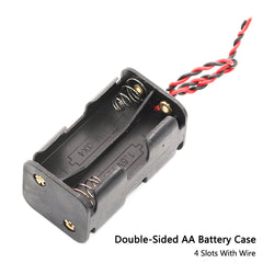 1 件 AA 电池夹槽电池存储支架电池盒盒 2~10 槽双面弹簧电池座带导线