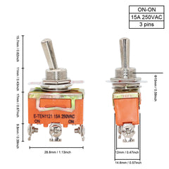 1Pcs 12mm Auto Toggle Latching Rocker Power Switch 2/3 Position ON-OFF ON-ON ON-OFF-ON 10A 15A/250VAC Cap Waterproof