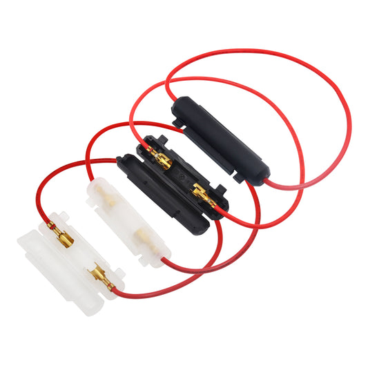 5 件装 6x30mm 玻璃吹塑保险丝座 6*30 保险丝插座翻盖外壳黑/白翻盖式保险丝盒花生壳带 20awg 电线电缆