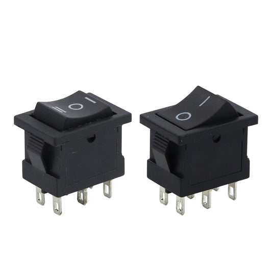 5 件黑色 2/3 位置开-关开-关-开 6 针摇臂开关 6A/10A 250V/125V AC KCD1 迷你按钮电源开关 15x21mm