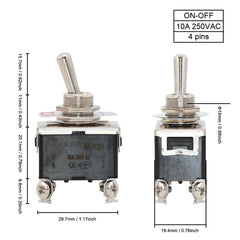 1Pcs 12mm Auto Toggle Latching Rocker Power Switch 2/3 Position ON-OFF ON-ON ON-OFF-ON 10A 15A/250VAC Cap Waterproof