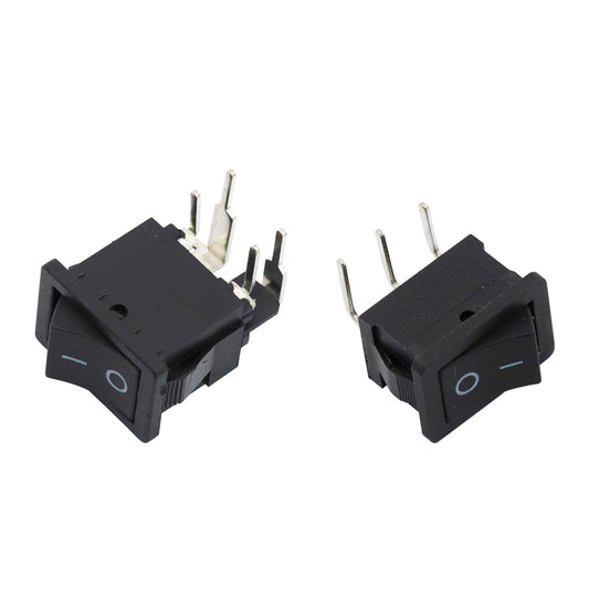 5 件装 2/3 针黑色 KCD1 摇臂开关弧形支脚 6A-10A 110V 250V 交流电开-关 2 位电源开关 15x21 毫米