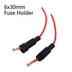 5Pcs 5x20mm 6x30mm Inline Glass Auto Fuse Boxes 250V 125V 12V Holder Screw Types Tube Case Blow Hold Support 22 AWG Wire Line