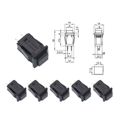 6 件装 DS-429 1A250VAC / 3A125VAC 瞬时/自锁方形按压开关 电源电动开关 开-关