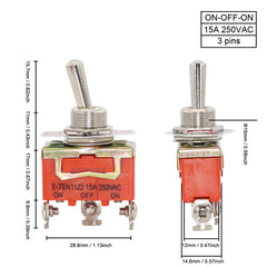 1Pcs 12mm Auto Toggle Latching Rocker Power Switch 2/3 Position ON-OFF ON-ON ON-OFF-ON 10A 15A/250VAC Cap Waterproof