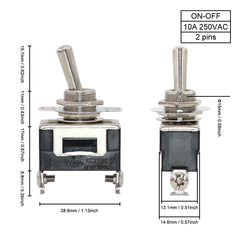 1Pcs 12mm Auto Toggle Latching Rocker Power Switch 2/3 Position ON-OFF ON-ON ON-OFF-ON 10A 15A/250VAC Cap Waterproof