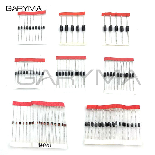 8Values 100Pcs Schottky Rectifier Diodes 1N4148 1N4007 1N5819 1N5399 1N5408 1N5822 FR107 FR207