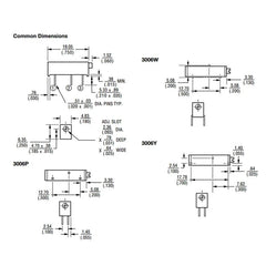 10pcs 3006P Precision Multi-turn Adjustable Potentiometer 1K 2K 5K 10K 20K 50K 100K 200K 500K 100R 200R 500R 100 200 500 ohm