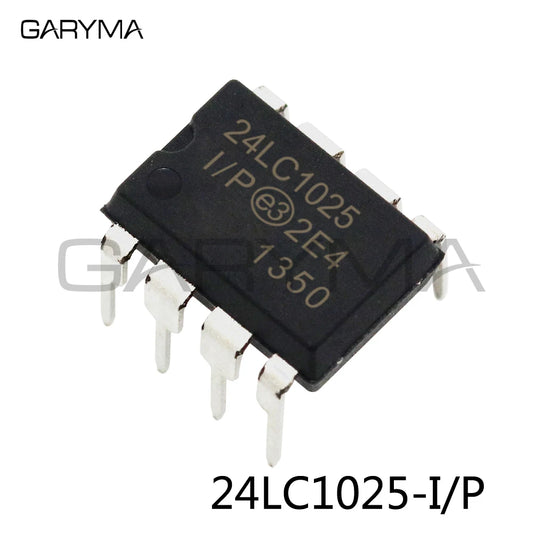 10Pcs 24LC1025-I/P EEPROM Serial-2Wire DIP-8pin