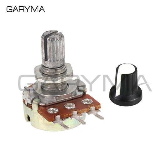5Set WH148 1K 10K 20K 50K 100K 500K Ohm 15mm 3 Pin Linear Taper Rotary Potentiometer Resistor for Arduino with AG2 White Cap