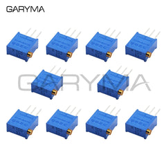 10pcs 3296X Potentiometer Resistanceohm Trimpot Trimmer 1K 2K 5K 10K 20K 50K 100K 200K 500K 1M ohm 100R 200R 500R