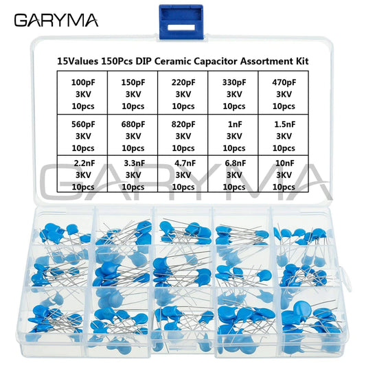 15 件装 150 件装 3KV 100pF-10nF 高压 DIP 陶瓷电容器组合套件