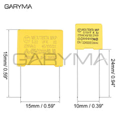 6Value 30 件聚丙烯安全电容器组合套件 DIP 275VAC X2 MKP 0.1uF 0.15uF 0.22uF 0.33uF 0.47uF 0.68uF
