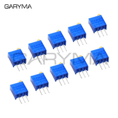 10pcs 3296W Kit High Precision 3296 50 100 200 500 ohm 1K 2K 5K 10K 20K 50K 100K 200K 500K 1M ohm Trimpot Trimmer Potentiometer