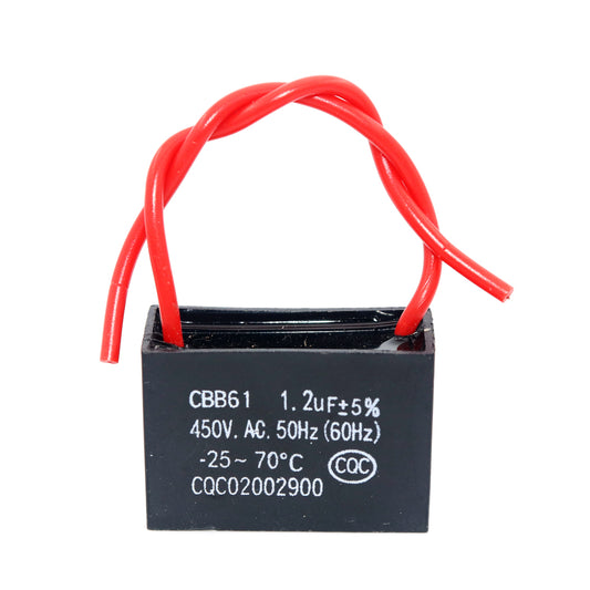 1 件 CBB61 电容器 1.2uf 450V 交流吊扇 2 线 50/60Hz 用于启动电风扇发电机泵电机