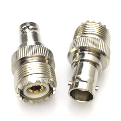 2 件超高频母头 SO239 SO-239 插孔至 BNC 母头插孔射频同轴适配器连接器