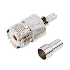 2 件超高频母头 SO239 SO-239 窗口压接 RG58 RG142 LMR195 RG400 射频连接器