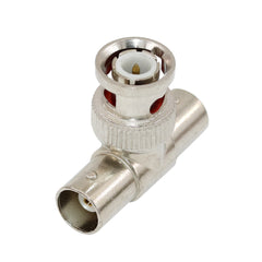 1 件 BNC 公头至 2 BNC 母头 3 路 T 型适配器分配器适用于 CCTV 监控系统