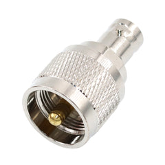 2 件装 BNC 母插孔转 UHF PL259 PL-259 公插头直式射频同轴适配器转换器
