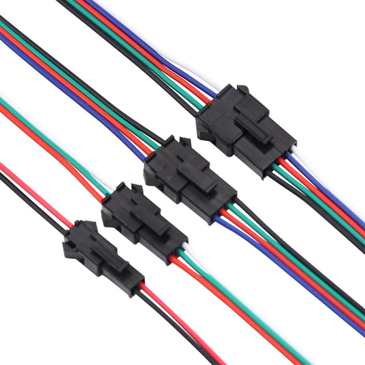 5Pair Long JST SM 2P 3P 4P 5P Plug Male To Female Wire Connector SM2.54mm LED Connectors 10cm/15cm