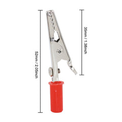 10 件装 5A 鳄鱼夹单柄电工夹 50 毫米鳄鱼夹 DIY 电工工具适用于 4 毫米香蕉插孔