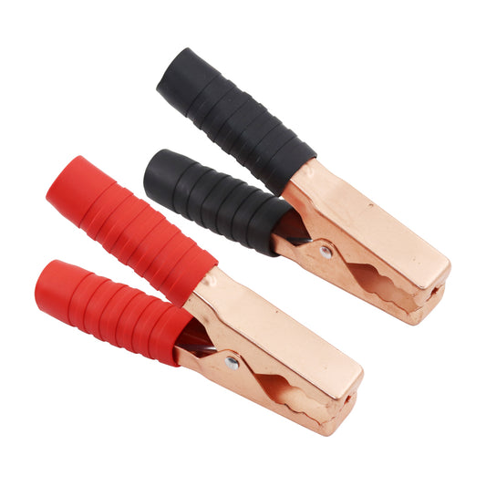 2 件装 200A 14 厘米鳄鱼夹汽车电池鳄鱼电气测试夹红色黑色连接器插头电源