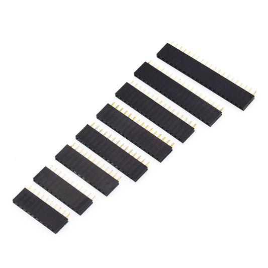 20Pcs Single Row Pin Header 2.54mm Female Header Connector 2/3/4/5/6/7/8/9/10/11/12/13/14/15/16/17/18/20/22/40Pin for PCB