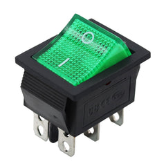 5 件装 KCD4 6 针摇臂开关 2/3 档船形按钮电源开关带灯开-关-开 开-关 16A 250VAC/20A 125VAC 32*25mm