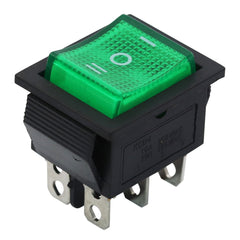 5 件装 KCD4 6 针摇臂开关 2/3 档船形按钮电源开关带灯开-关-开 开-关 16A 250VAC/20A 125VAC 32*25mm