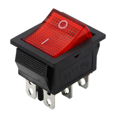 5 件装 KCD4 6 针摇臂开关 2/3 档船形按钮电源开关带灯开-关-开 开-关 16A 250VAC/20A 125VAC 32*25mm