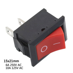 5 件摇臂开关 3A250VAC / 6A250VAC 按压式开-关 I/O SPST 2 针 2 位置迷你船形按钮电源开关 10x15mm/15x21mm