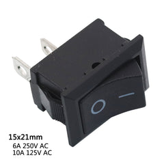 5 件摇臂开关 3A250VAC / 6A250VAC 按压式开-关 I/O SPST 2 针 2 位置迷你船形按钮电源开关 10x15mm/15x21mm
