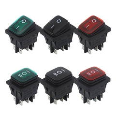5 件 KCD4 防水摇臂开关红/绿带 LED 黑色重型 6 针 2 位置 / 3 位置自动船用电源开关 28.5x38 毫米