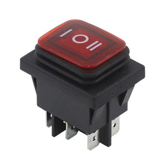 5 件 KCD4 防水摇臂开关红/绿带 LED 黑色重型 6 针 2 位置 / 3 位置自动船用电源开关 28.5x38 毫米