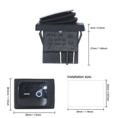 5 件装 KCD4 防水船用摇杆开关 4 针闩锁开关 16A 250V 带 LED 电源开关 红/绿/蓝/黄/黑