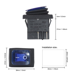 5 件装 KCD4 防水船用摇杆开关 4 针闩锁开关 16A 250V 带 LED 电源开关 红/绿/蓝/黄/黑