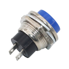 5 件装 16 毫米圆形瞬时开关 3A125VAC/6A125VAC DS-212 SPST 自复位按钮开关红/绿/蓝/黄/白/黑