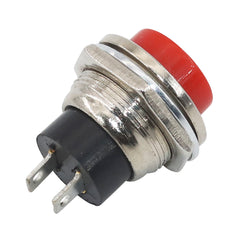 5 件装 16 毫米圆形瞬时开关 3A125VAC/6A125VAC DS-212 SPST 自复位按钮开关红/绿/蓝/黄/白/黑