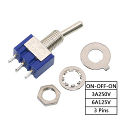 5 件装拨动开关 ON-OFF/ON-OFF-ON 3/6 针 2/3 位置锁定 MTS-102 103 202 203 3A250V/6A125V 电源按钮开关汽车