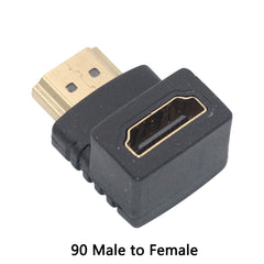 1 件镀金 HDMI 适配器 90 270 度直角微型 HDMI 公对母插头适用于高清电视 1080P 电缆延长线
