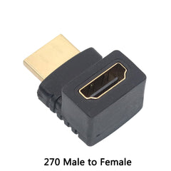 1 件镀金 HDMI 适配器 90 270 度直角微型 HDMI 公对母插头适用于高清电视 1080P 电缆延长线