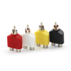 5 件装 RCA Y 型分配器 AV 音频视频插头 1 公对 2 母适配器套件 AV 插孔 RCA 插头至双电缆转换器