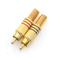 10Pcs Gold RCA Male Plug Connectors Adapter Solder Type for PC Audio Vedio Welding DIY Parts Red Black Metal Spring