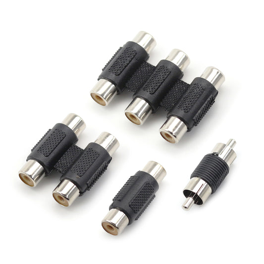 5 件装 RCA 母对母插孔插头 RCA 公对公连接器 AV 电缆插头视频音频 CCTV 延长适配器