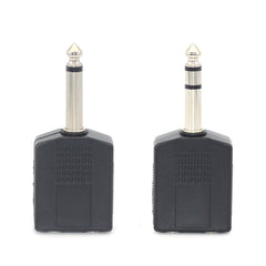 1 件 1/4 英寸单声道/立体声音频插孔插头适配器公头至母头 6.35 毫米双插孔耳机麦克风 Y 型分配器转换器